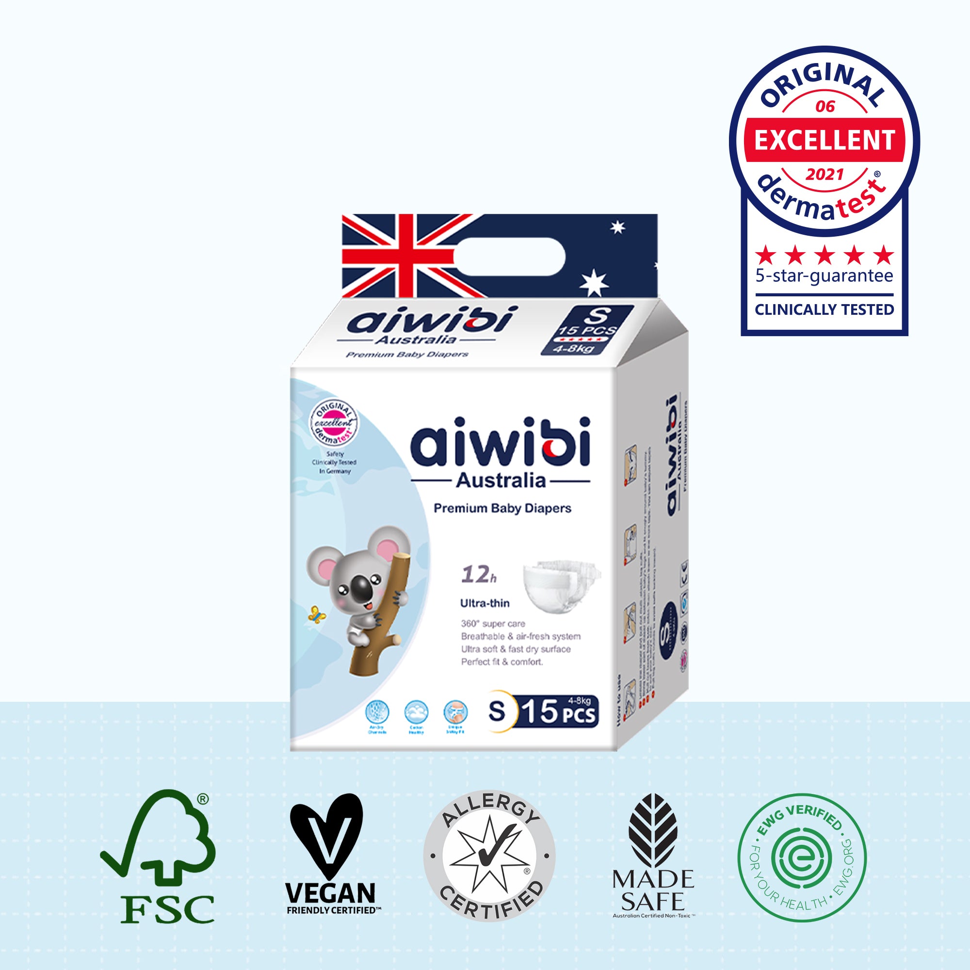 Comfy Soft Baby Diapers Small Pack Size S 15Pcs