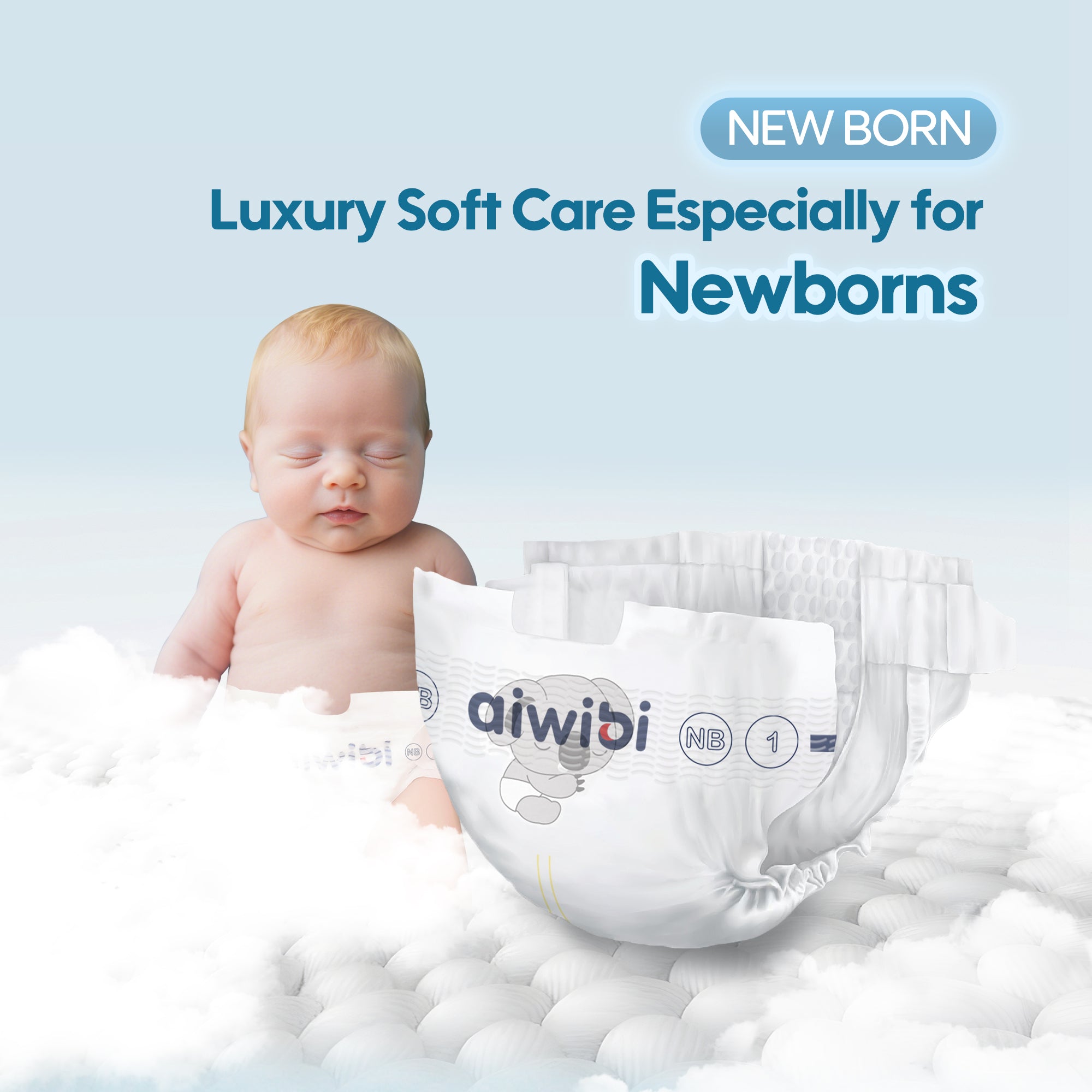 Premium Natural Newborn Diapers 22Pcs