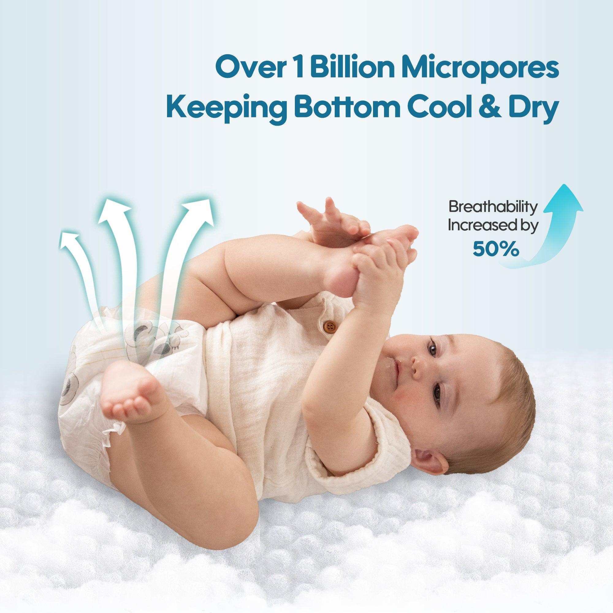 Premium Natural Newborn Diapers 60Pcs