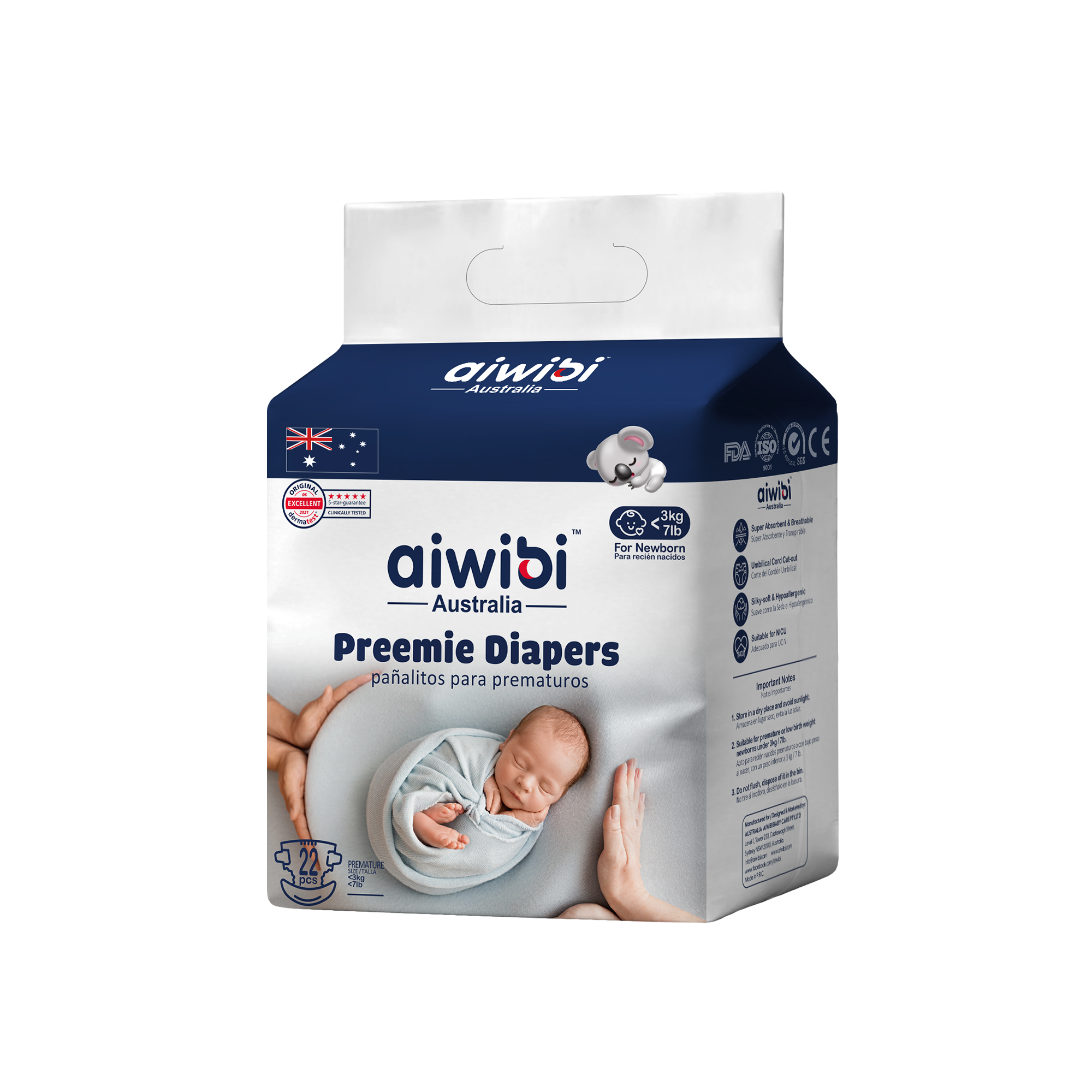 Preemie Diapers 22Pcs