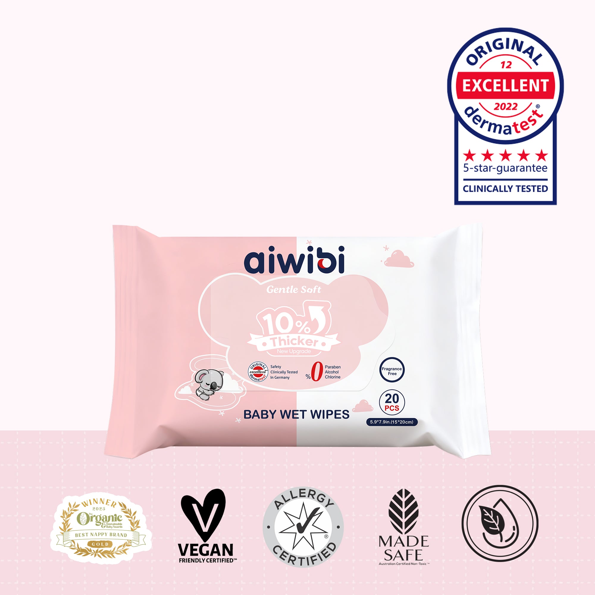 Gentle Soft Sensitive Care Wipes 20Pcs