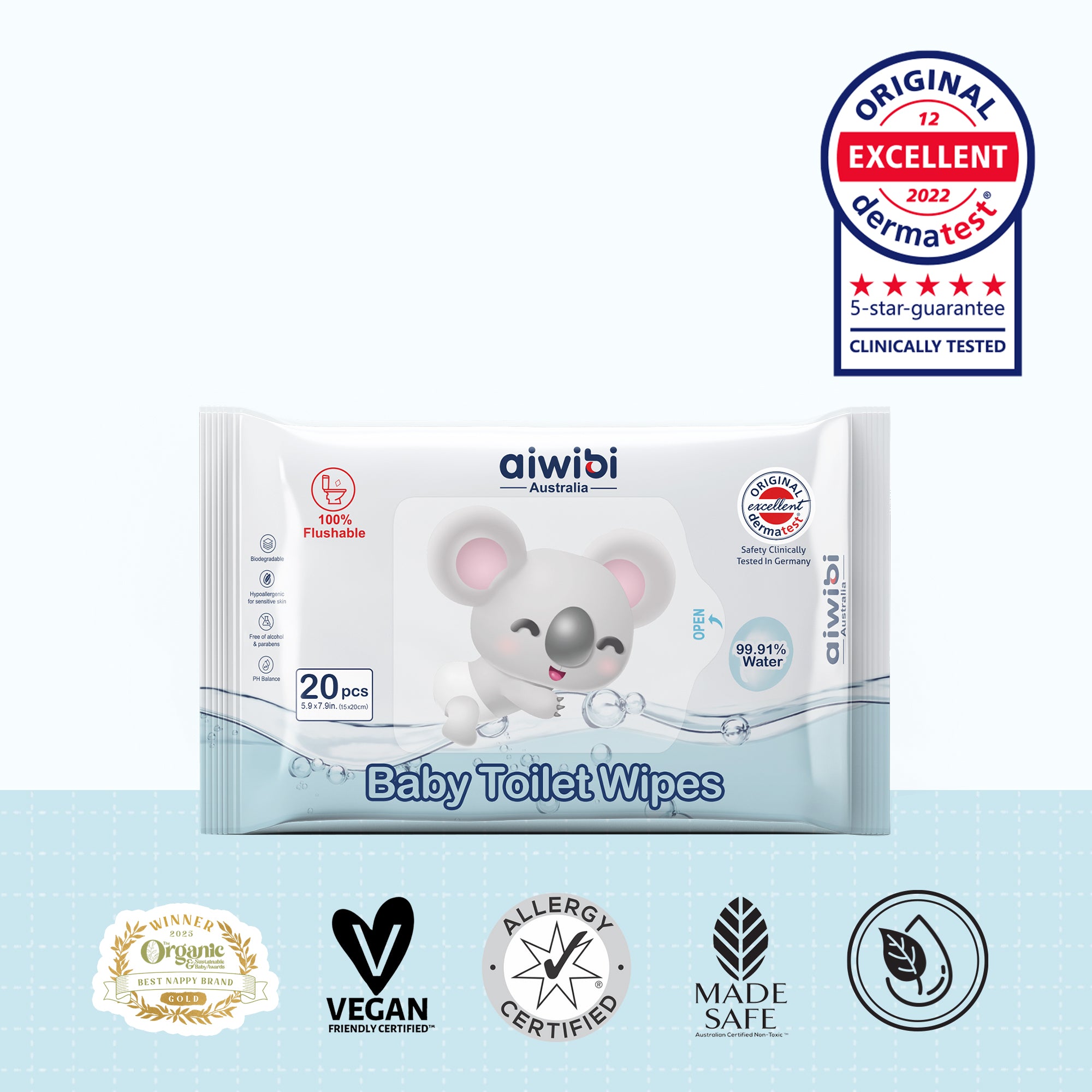 100% Biodegradable Toilet Wipes