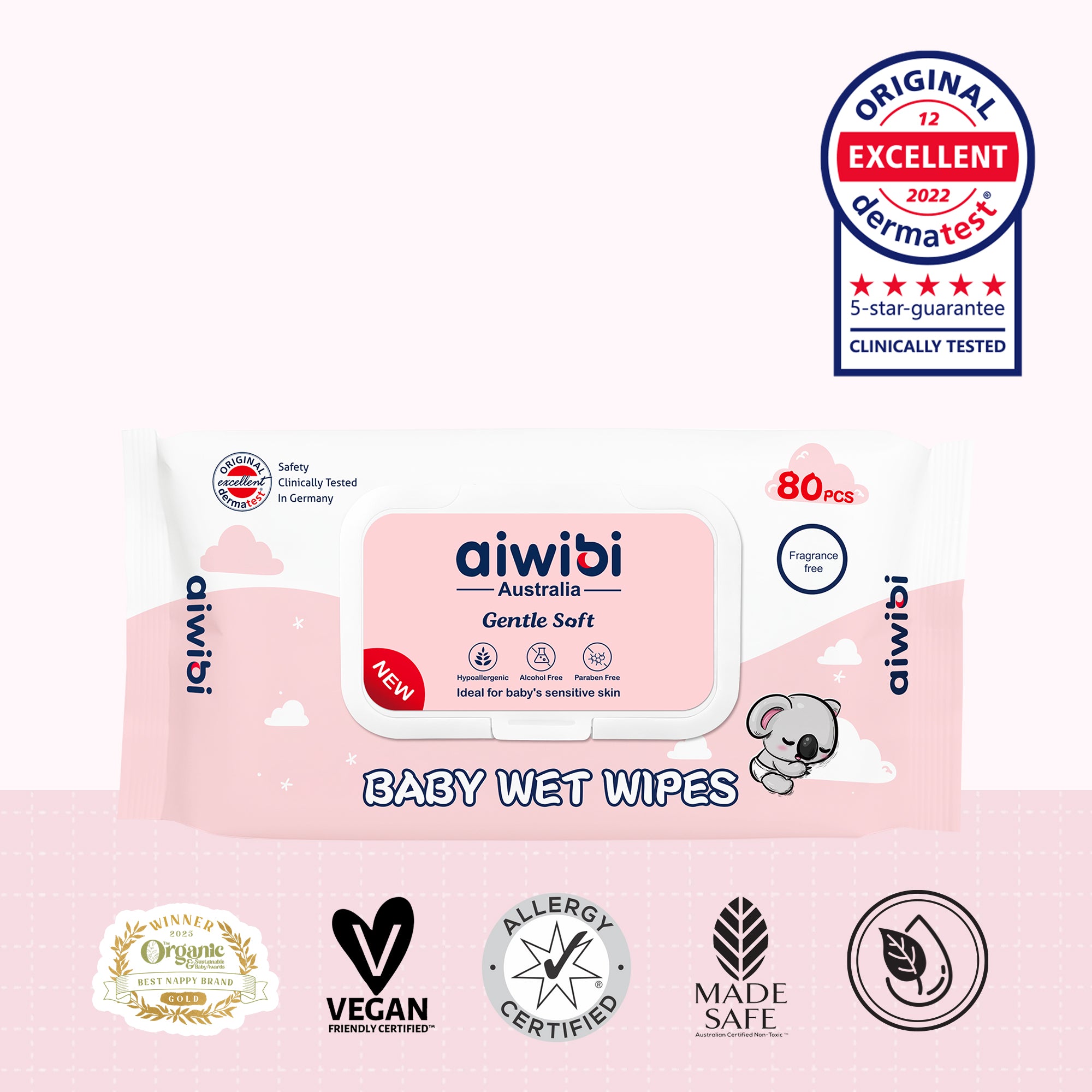 Gentle Soft Sensitive Care Wipes 80Pcs