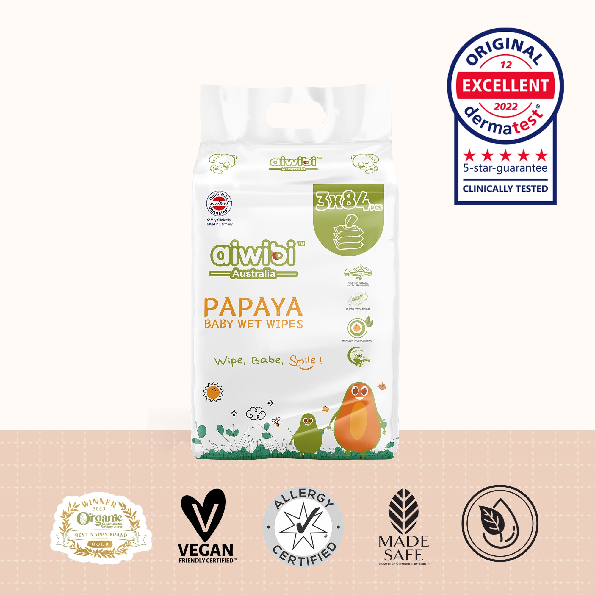 Fresh Organic Papaya Baby Wipes
