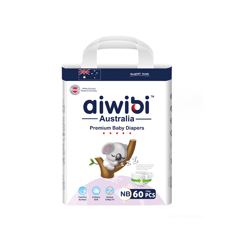 Premium Natural Newborn Diapers 60Pcs